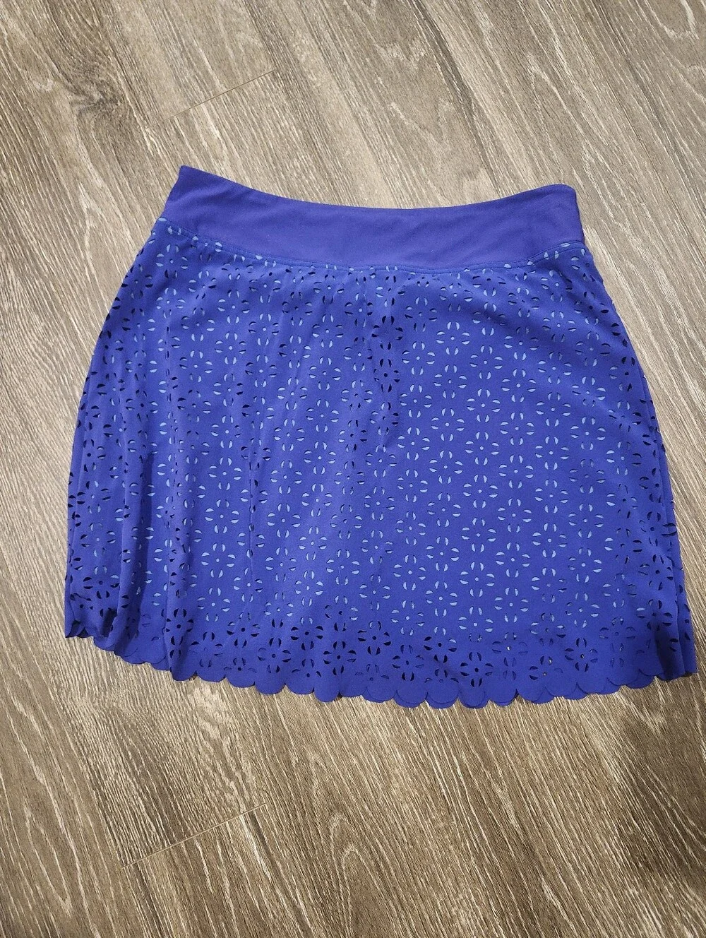 Title Nine Moisture Wicking Nimblene Skort With Lasercut Detail Purple And Blue - Picture 5 of 7
